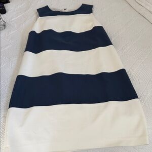 Anne Klein Navy and Cream Striped Mini Dress